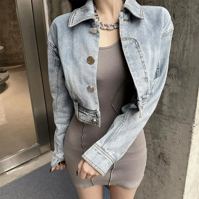 Ladies Spring Autumn New Fashion Blue Denim Jacket Women Clothes Female Girls Casual Nice Jackets Cheap Wholesale BVA1259