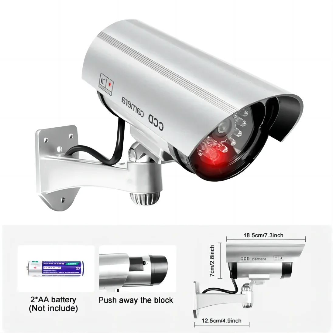 Simulation Security CCTV Cameras Indoor And Outdoor For Home And Office Monitoring Flashing LED Red Light Waterproof