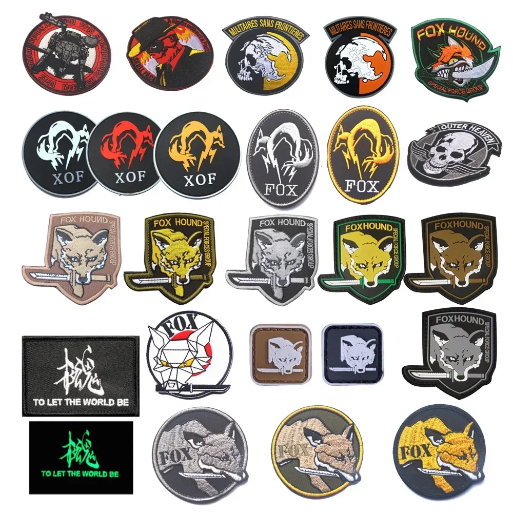 Outdoor Bag Accessories Embroidery FOX Dragon Spy Armband Borderless Army Insignia Metal Gear Backpack Patches for Clothing