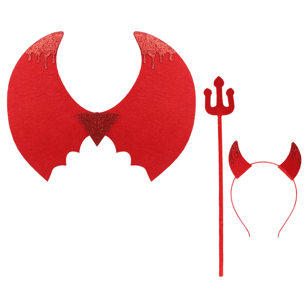 1 Juego de disfraz de diablo para niños, conjunto de Cosplay de diablo encantador, vestido de fiesta de Halloween, accesorios de Cosplay, disfraz de fiesta