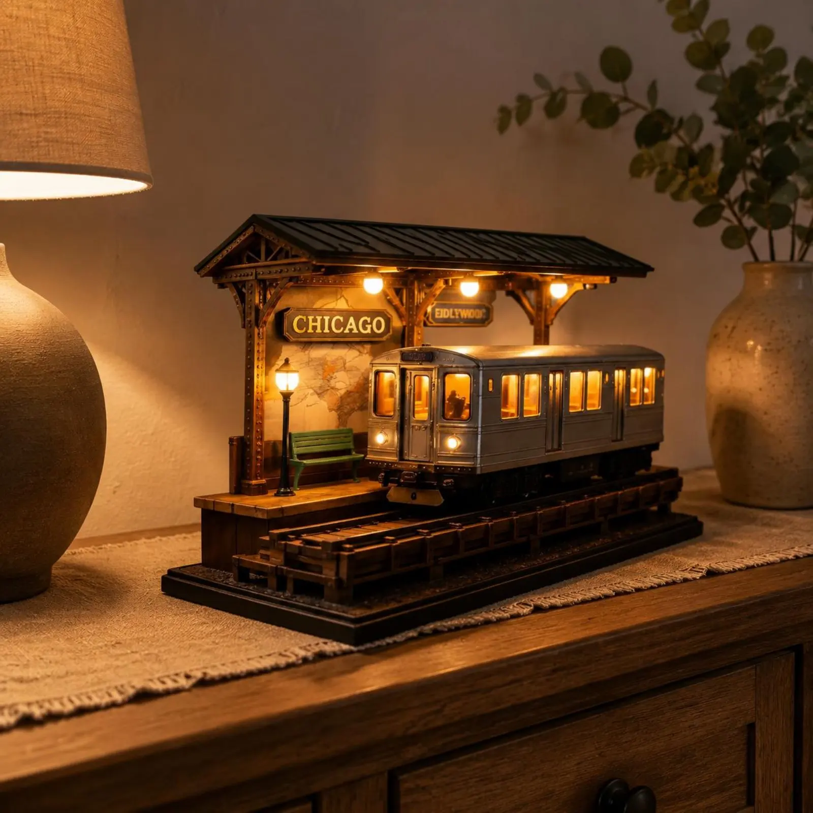 

NYC Underground Model Light Gift-Ready Packaging Underground Train Lamp Desk Light Sculpture Unique Shape Metropolitan Model
