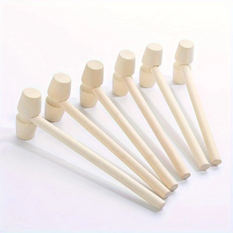 10pcs Mini Wooden Hammer Set - Versatile for Chocolate, Crafts & Lobster Mallets - Perfect for Birthday & Wedding Party Favors