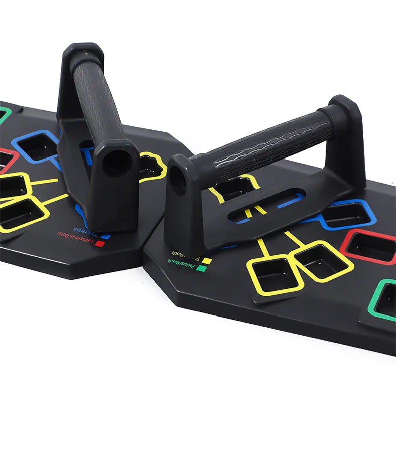 Tragbares multifunktionales Push-up-Board-Set mit Griffen, faltbare Fitnessgeräte für Brust, Bauch, Arme und Rückentraining – Detail 12