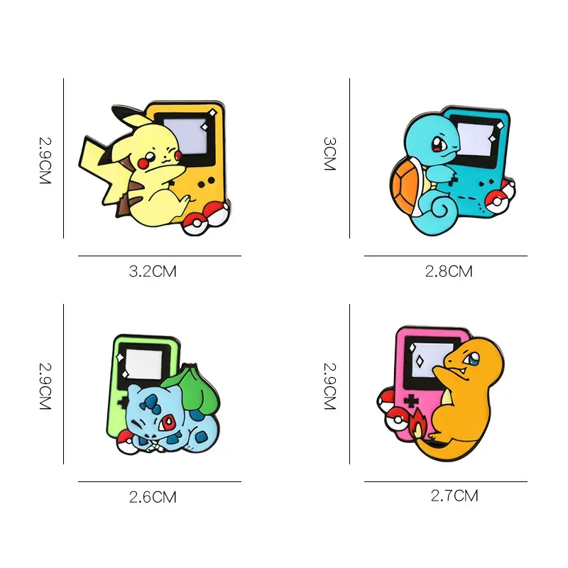 Pokemon Figures Anime Pikachu Brooch Cartoon Eevee Charmander Squirtle Model Badge Student Enamel Pins Kids Christmas Gifts