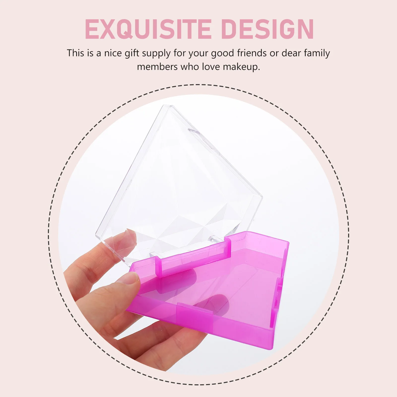 3 szt. Pudełka na sztuczne rzęsy w kształcie diamentu, delikatny pusty organizer, pojemnik na rzęsy, taca na rzęsy, narzędzie kosmetyczne do makijażu