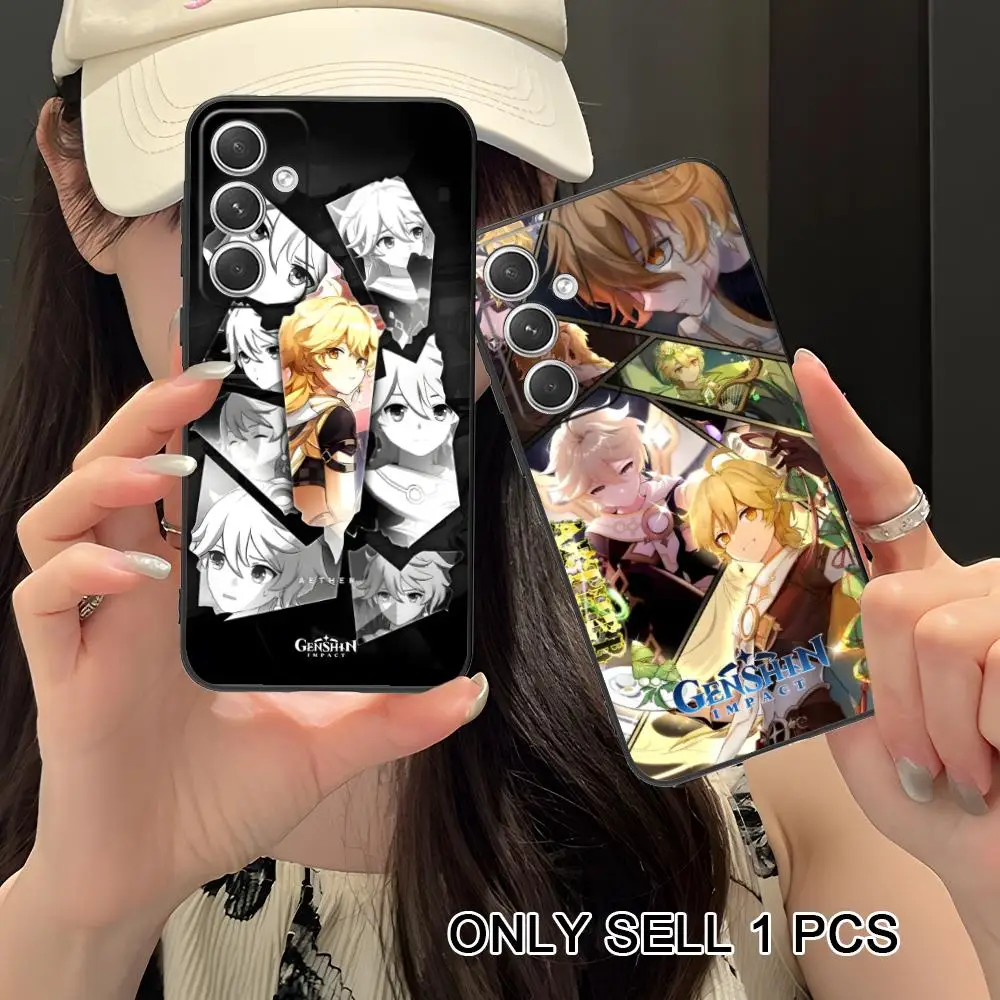 Game GI Aether Phone Case for Samsung Galaxy S26 S25 S24 S23 S22 S21 S20 Note20 Plus FE Ultra Soft TPU Shockproof Cover
