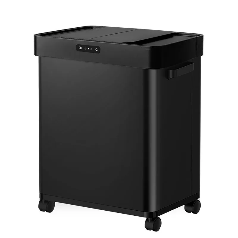 

Double door sliding cover smart trash can, household and commercial kitchen with lid large capacity trash can