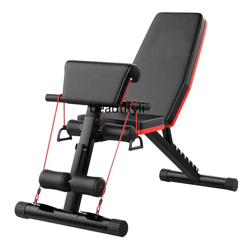 yj Multifunctional Dumbbell Bench Sit-up Board Barbell Press Bench Foldable Chair