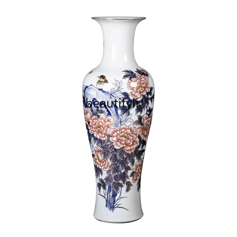 Q181 Jingdezhen high-end light luxury hand-painted gold-painted ceramics, hotel villa decoration Chinese-style ornaments A15