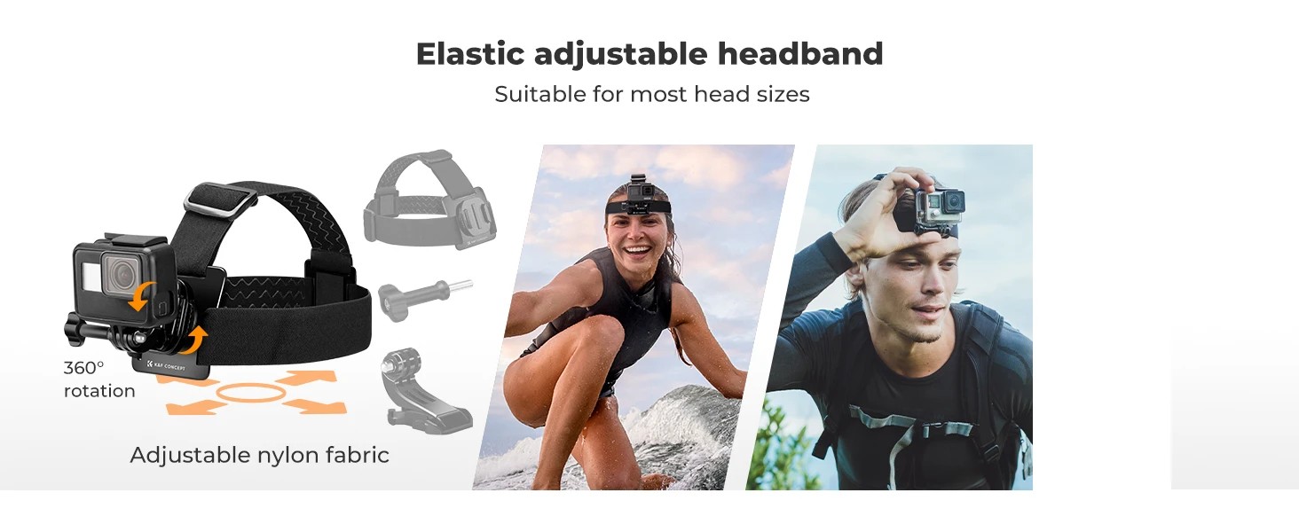 K&F CONCEPT 5 in 1 Brustgurt Rucksackclip Kopf und Handgelenkband für GoPro Hero DJI Osmo Action 5 und Pocket Insta360 Zubehörse – Detail 11