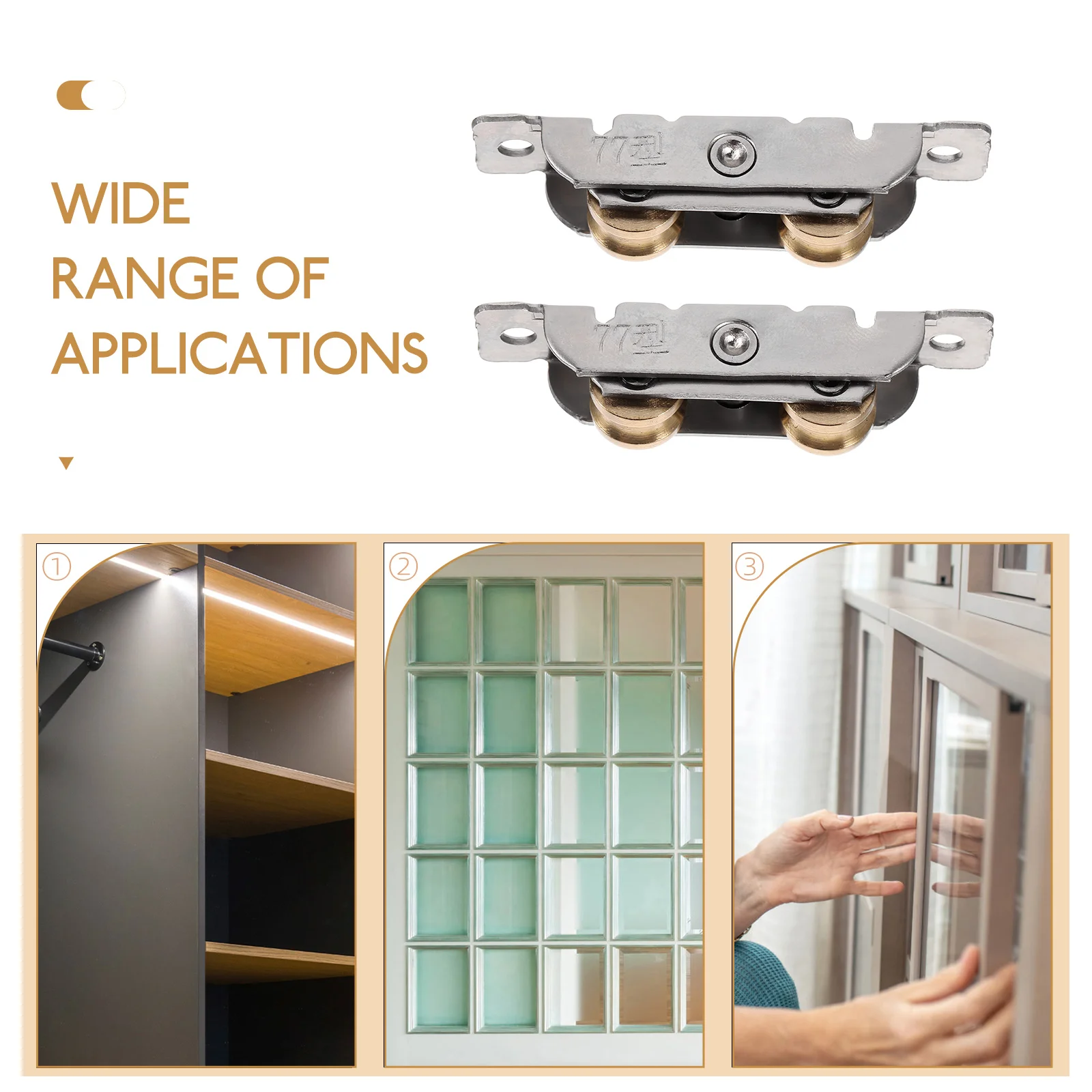 

2Pcs Sliding Door Window Pulley Glass Track Wheel Roller Replacement Kit Stainless Steel Hardware Closet Wardrobe Doors