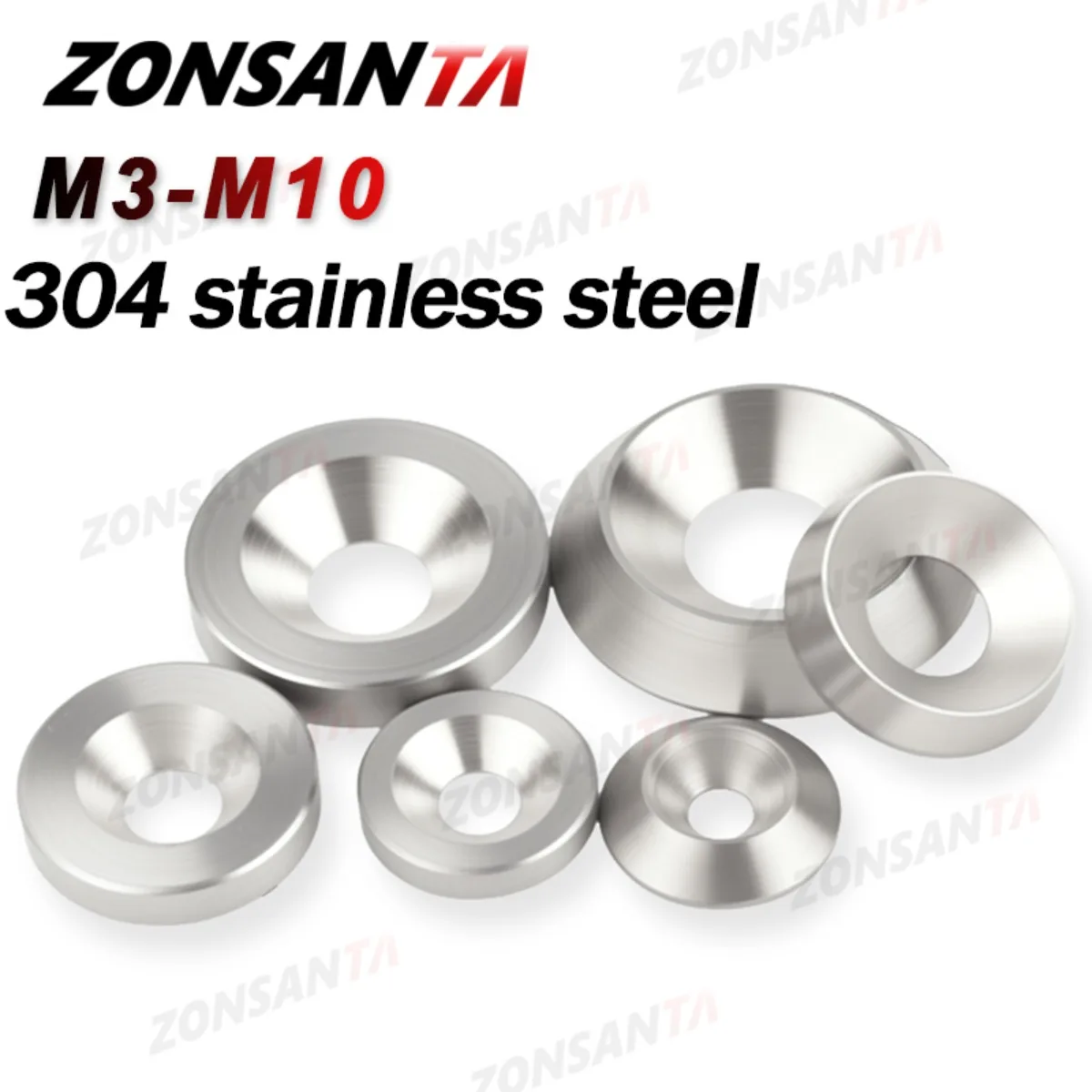 304 Stainless Steel Concave and Convex Tapered Washers M3 M4 M5 M6 M8 M10 Conical Solid Countersunk Head Flat Gaskets