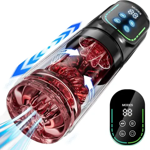 Automatic Telescopic Thrusting Male Masturbator Cup Sucking Vibrating Masturbation Vagina Pusssy Blowjob Adult Sex Toys for Men