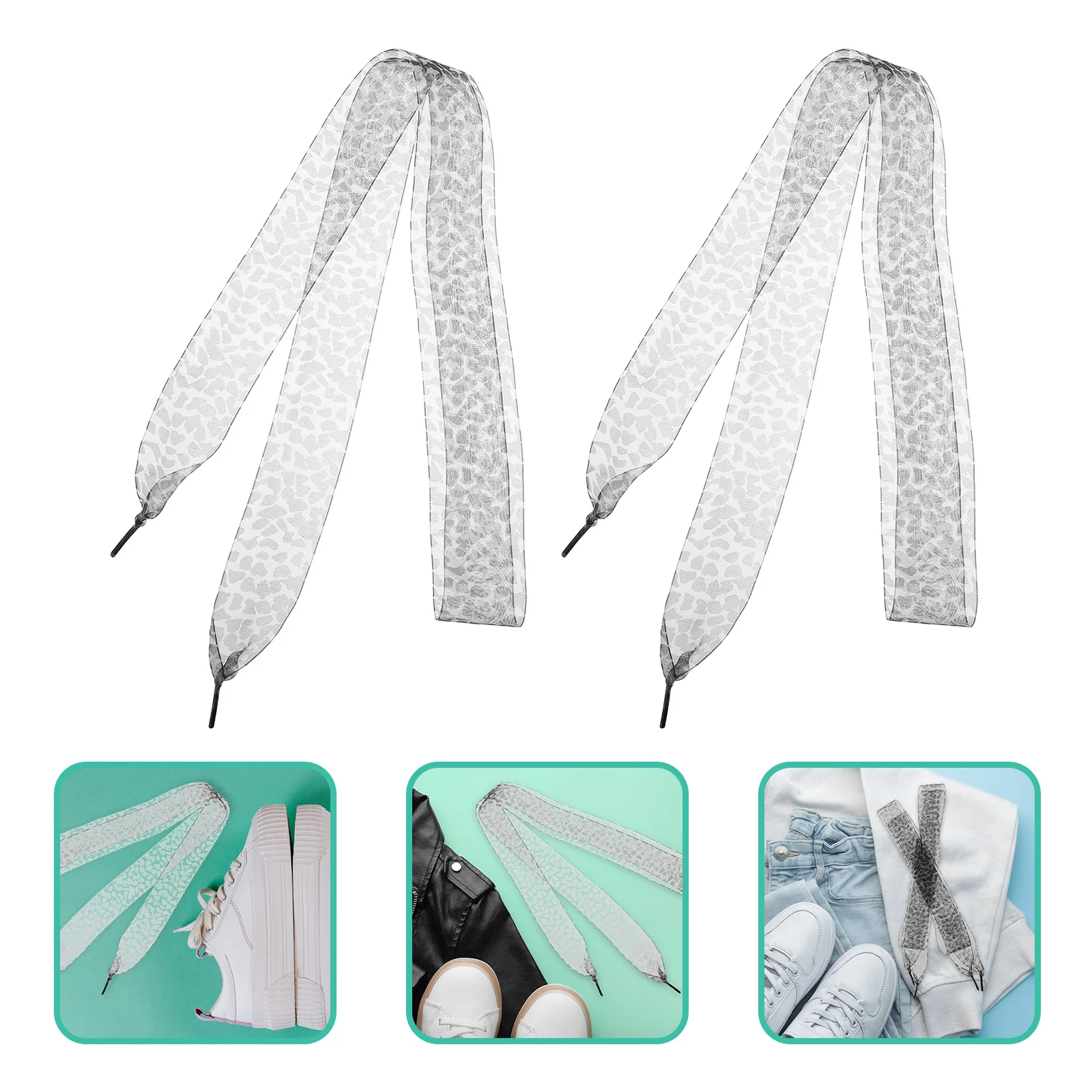 

1Pair Leopard Print Wide Flat Shoelaces Cute Polyester Shoe Laces for Sneakers Women Kids Fashion Lace Running Athletic Dress