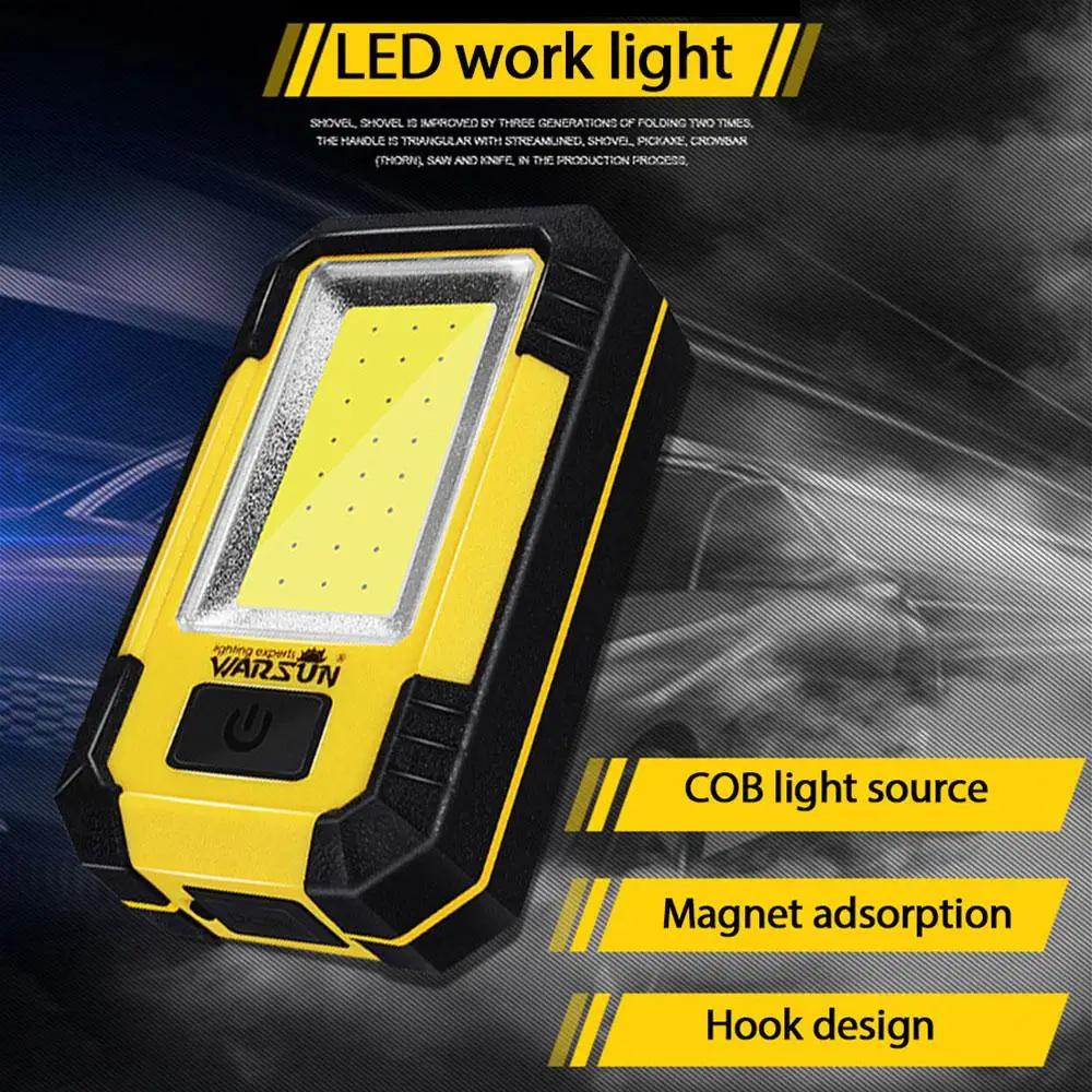 Y36 Portable LED Work Light USB C Rechargeable Flashlight With Hook and Magnetic Camping Fishing Car Repairing Emergency Lantern