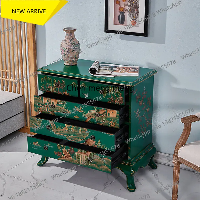 DD182  chest of drawers solid wood bedroom wall storage cabinet vintage storage cabinet