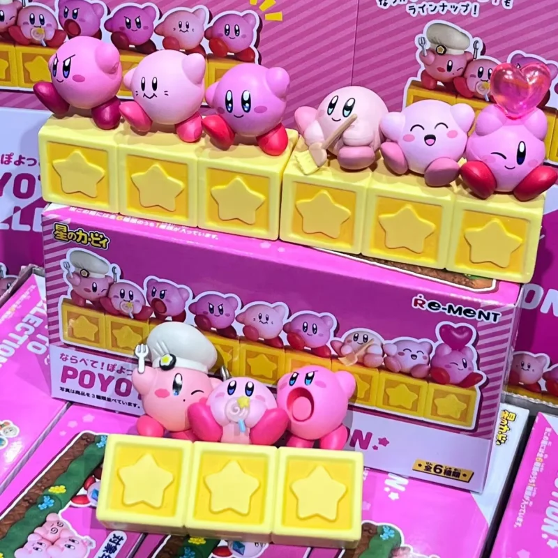 RE-MENT Star Kirby Altalena oscillante 30° anniversario Popolare scatola cieca urbana Incremento scatola di scena in miniatura Uovo