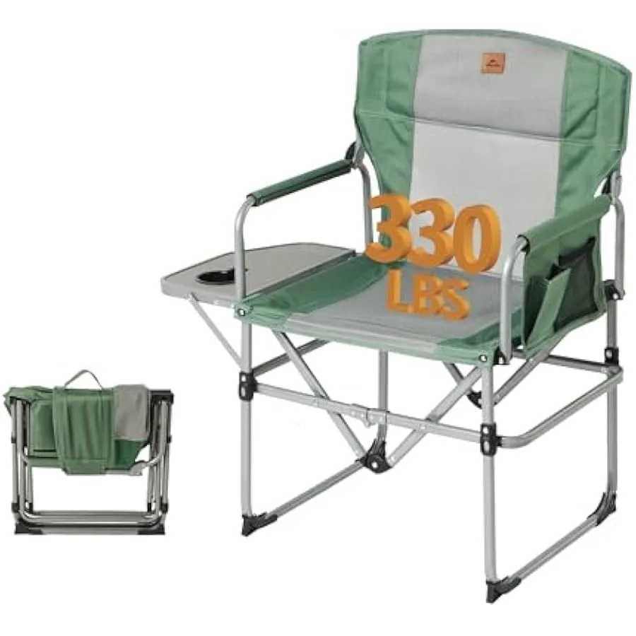 Naturehike Klappbarer Campingstuhl mit Beistelltisch, tragbarer Regiestuhl für Outdoor-Camp, Rasen, Wandern, Angeln, Sport
