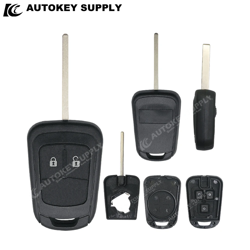 AutokeySupply Für 2/3 Tasten Transponder Schlüssel Mit Logo