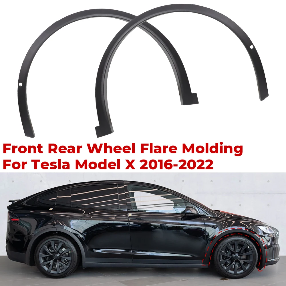 Car Front Rear Wheel Eyebrow Arch For Tesla Model X 2022 2023 2024 Flare Fender Molding Trim ABS 1035288 1035289 1035290 1035291