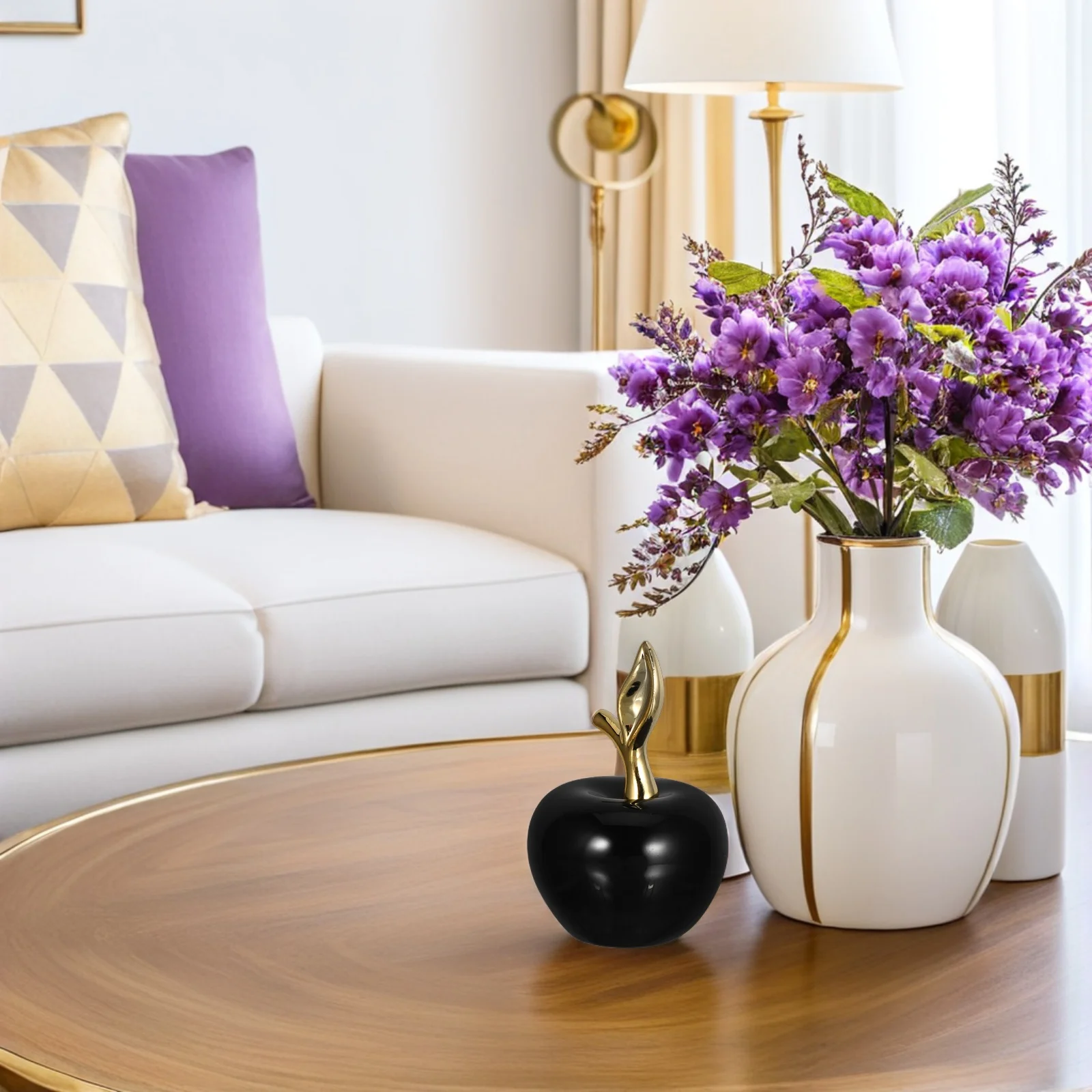 

Small Ceramic Apple Ornament Lifelike Fruit Decoration Desktop Decoration Xmas Party Photography Prop Apple Decorations