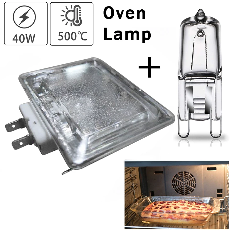 40W 110V 220V Oven Light Lamp Holder And G9 Bulb 500℃ High Temperature Resistant Barbecue Oven Light BBQ Microwave Light Bulb