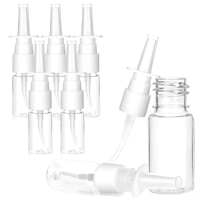 20Pcs Nasal Bottle, 10ML Clear Small Empty Nose Bottle Reusable Fine Mist Sprayers for Travel