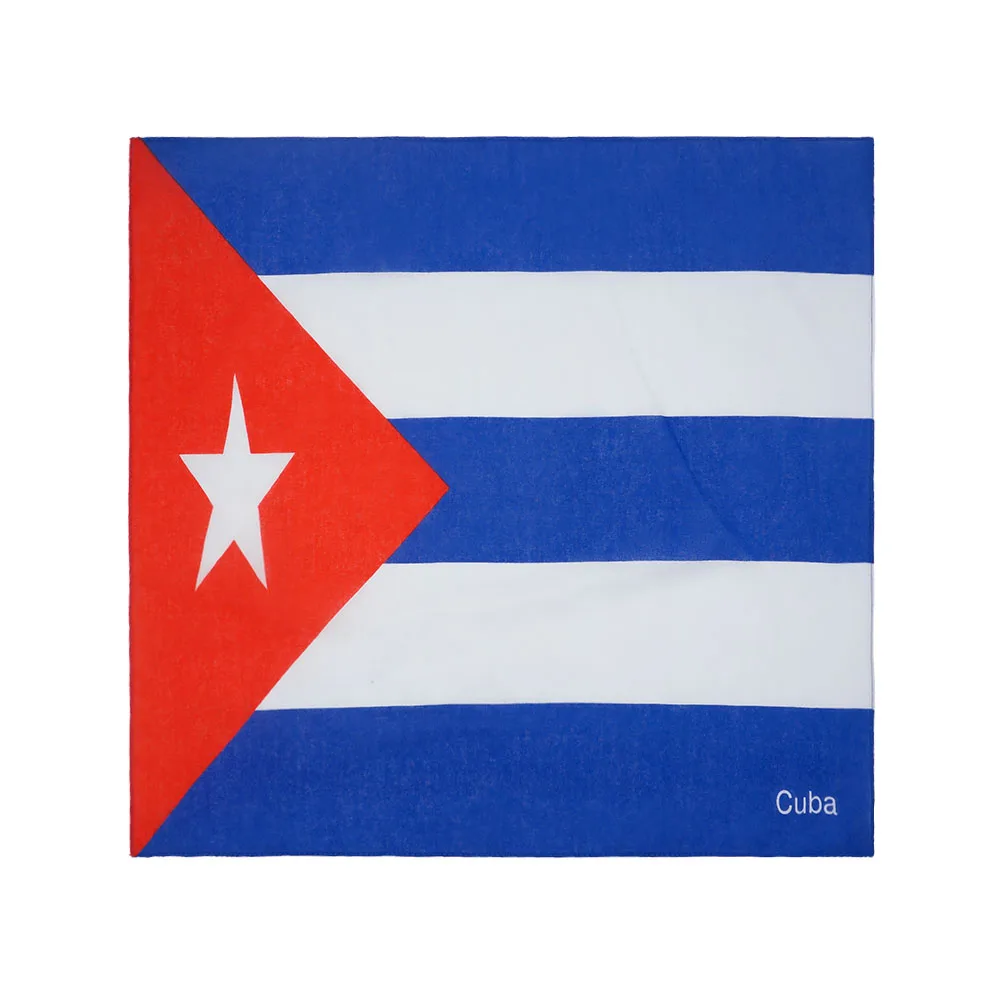 

Square Cuba Flag Bandana Men Women Cycling Hiking Headwear Hair Band Scarves Cotton Wrist Wraps Hip Hop Face Hair Accessories