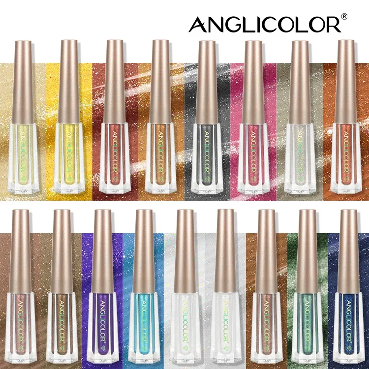 لون لامع سائل ظلال العيون أداء رقاقة الحفر غرامة شرارة تسليط الضوء على أدوات ماكياج متعدد الألوان تركيبة قابلة للمزج