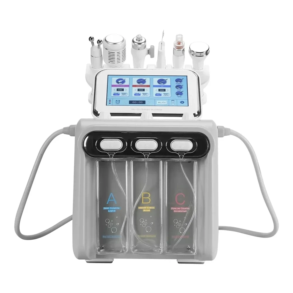 6 in1 H2-O2 HydroDermabrasion RF Bio-lifting Spa Facial Hydro Facial Microdermabrasion Machine Water Dermabrasion Beauty machine