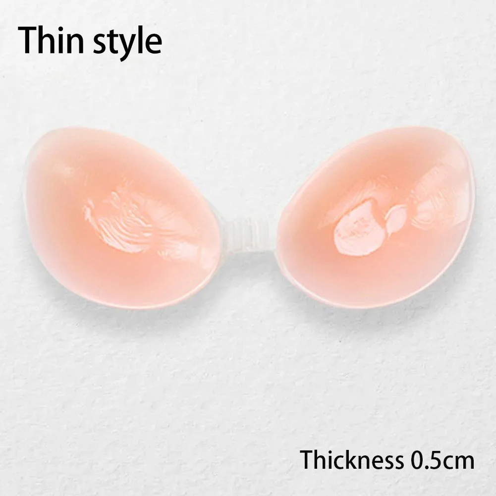 1 Pair Of Breast Stickers Silicone Bra Invisible Seamless Wedding Push-ups Strapless Models