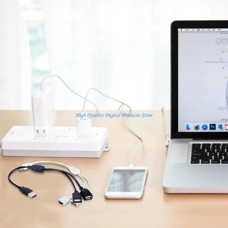 

U2JE Upgraded USB Male to 2 Female Cable USB Y Splitters Cable Power Cord Multiports USB Extenders Hubs 30cm/11.81inch