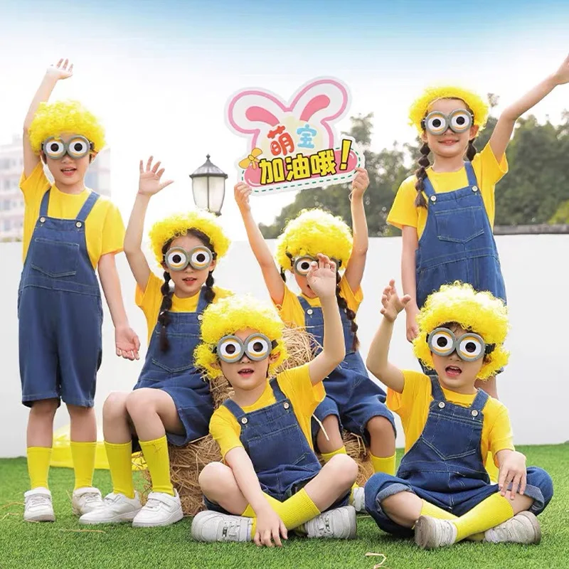 Гадкий я Миньон, косплей, комплект для Хэллоуина, комбинезон для взрослых, перчатки, носки, очки, шляпа эльфа, забавный костюм, карнавальные аксессуары