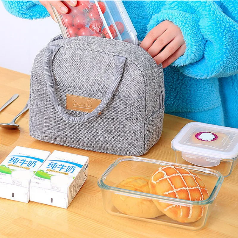 New Fresh Cooler Bags Waterproof Nylon Portable Zipper Thermal Oxford Lunch Bags For Women Convenient Lunch Box Tote Food Bags