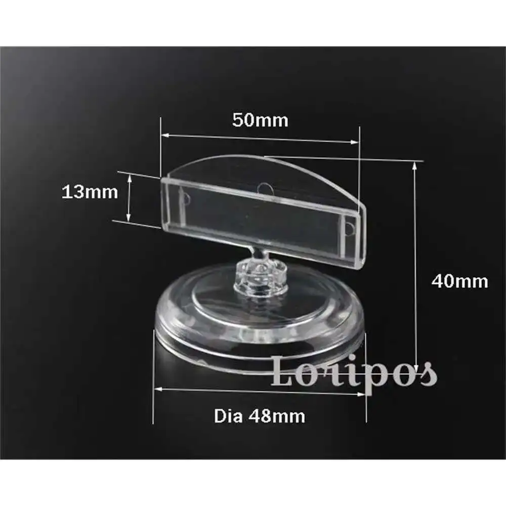 Clear Black Transparent Plastic Double Clips Adjustable Pop Desk Sign Price Tag Display Holder Wedding Table Name Card Holder