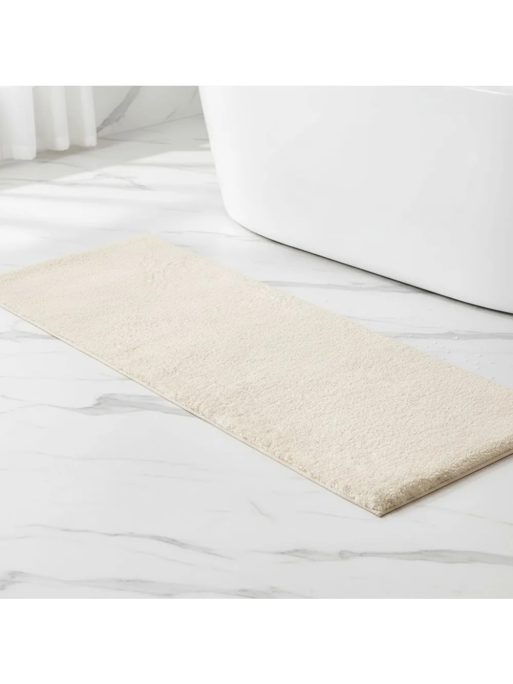 

Luxury Plush Bath Mat Non-Slip, Quick Dry Absorbent Microfiber Rug, Spa Design 24x72 Natural for Home Decor