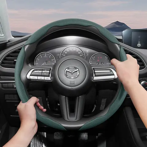 Odpowiedni pokrowiec na kierownicę Mazda z oddychającej skóry z segmentową konstrukcją szybkiego demontażu, antypoślizgowy i wytrzymały, kompatybilny z 3 Cx5 6 2 Cx30 Cx3 6Gh 3Bk 6Gg 6По 3Bm 3Bl Cx7 Cx50 6Gj Bt50 3Sport Cx60 Ez6 Mx5Nd Cx80 Cx9