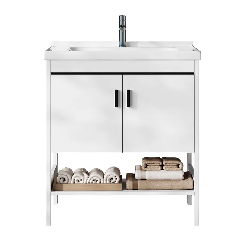 

Floor-to-ceiling balcony washbasin ceramic integrated washbasin cabinet simple