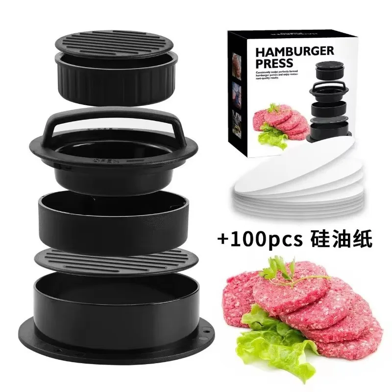Plastic Round DIY Meat Patty Press Mold for Homemade Burgers Sausages and Patties Kitchen Tool Durable PP Construction Nonstick