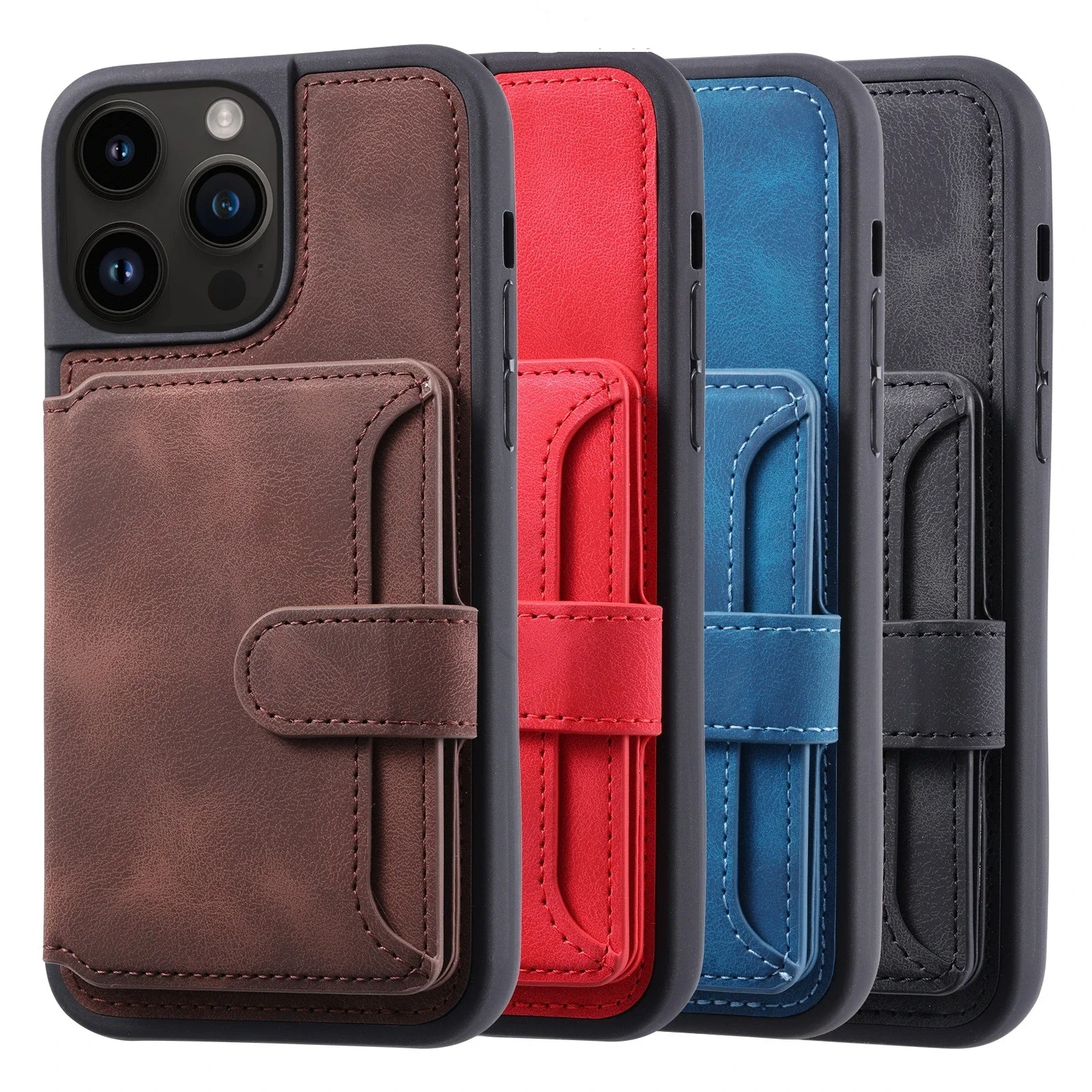 Luxurious Wallet Leather Phone Case for IPhone 16 15 14 Pro Max Plus 13 11 12 Folding Stand, Back Cover Plusr Luxury Leather
