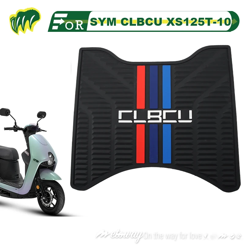 For SYM CLBCU XS125T-10 Rubber Foot Skid Pad Floor Mat Carpet Motorcycle Mats Pedal Anti-skid Water Proof High Fit