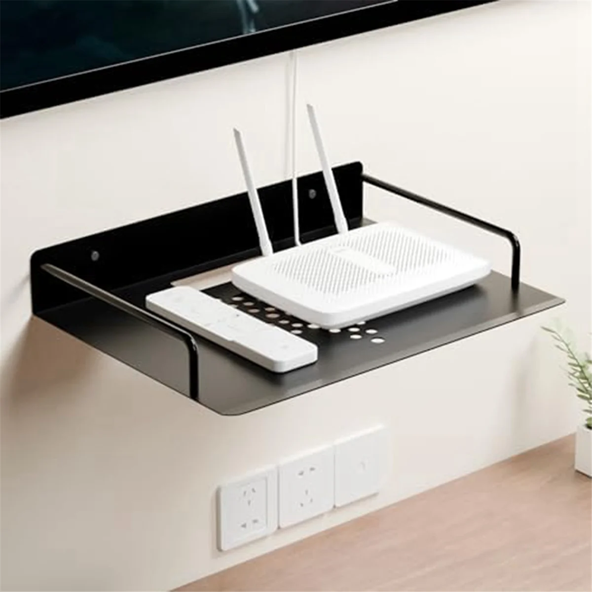 Set top box bracket Projector Shelf Floating Entertainment Center Shelves Dvd Player Shelf Metal Router Rack Shelf Under Tv Wall