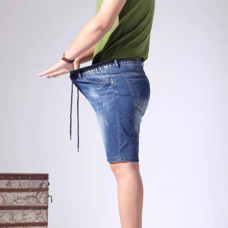 Pantaloncini estivi in vita elastica da uomo, pantaloncini a cinque punte, taglie forti, alta elasticità, grandi, stile sottile grandi e Ta