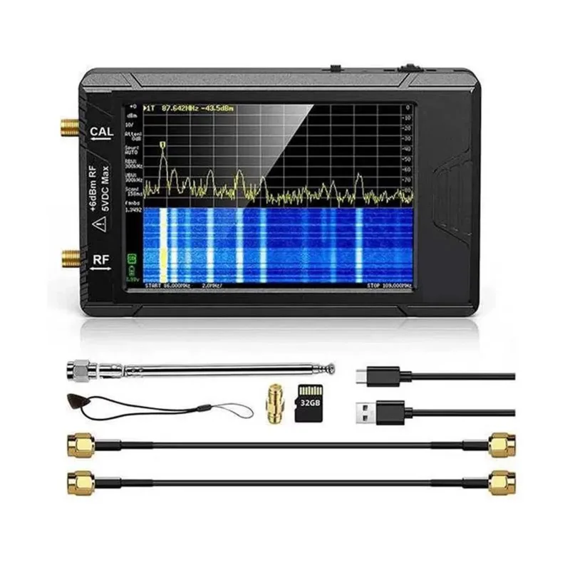 New Handheld Tiny Spectrum Analyzer 100k-5.3GHz RF Signal Generator with 4inch Display for TinySA ULTRA with Battery