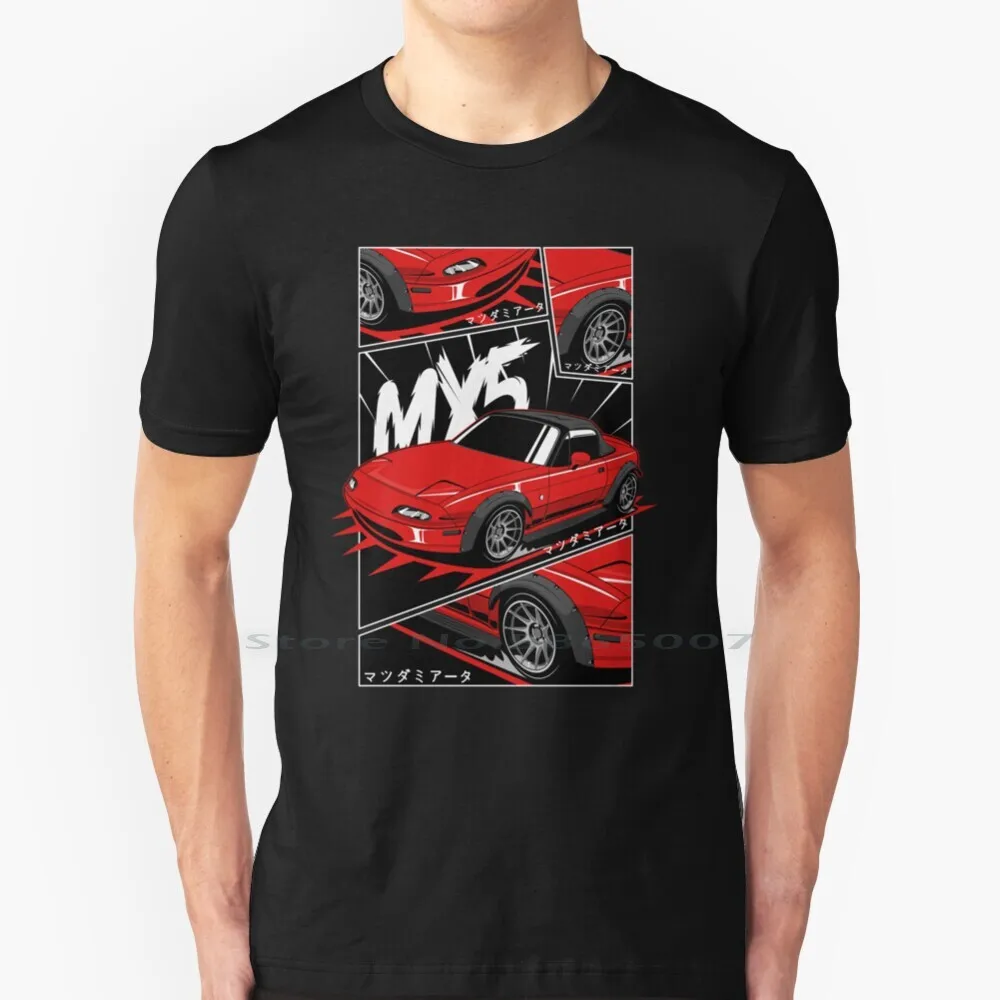 Mx5 Miata Manga Style T Shirt Cotton 6xl Miata Mx5 Automotive Garage Cars Car Drifting Jdm Legend Mx5 Miata