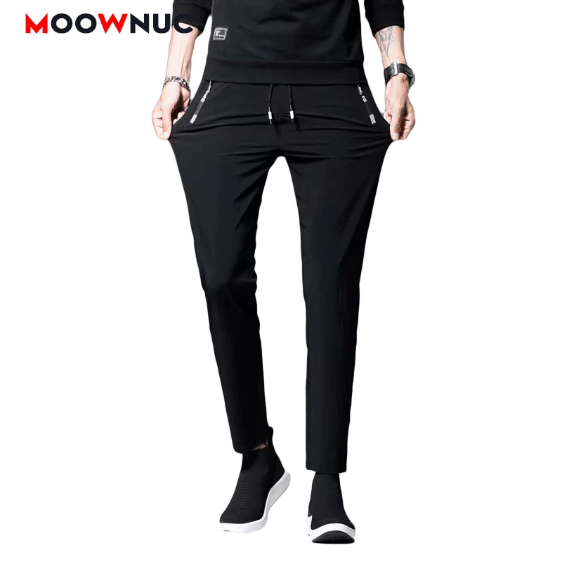 

Брюки мужские повседневные, модные прямые облегающие деловые однотонные до щиколотки, молодежный бренд MOOWNUC, весна-лето 2022