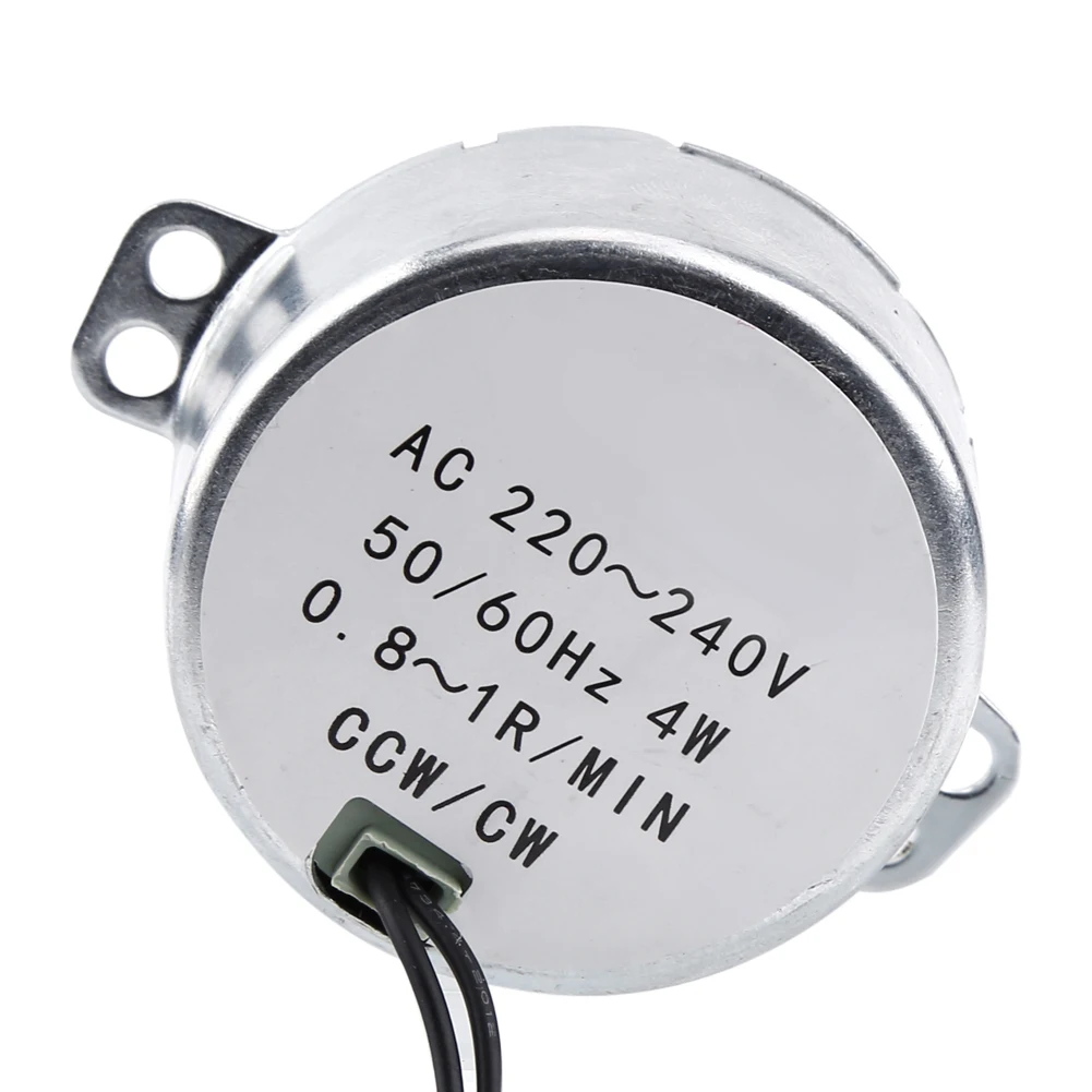 1pc AC 220-240V Synchronous Motor Electric Geared Rotary Motor 4W CW/CCW 0.8-1RPM 2.5-3RPM 5-6RPM 8-10RPM