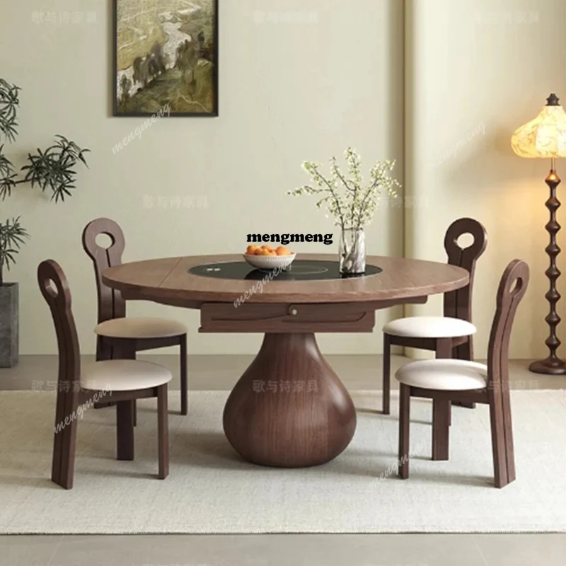 

Coffee Wood Dining Table Round Restaurant Nordic Outdoor Center Dining Table Luxury Lounge Mid Century Muebles Garden Furniture