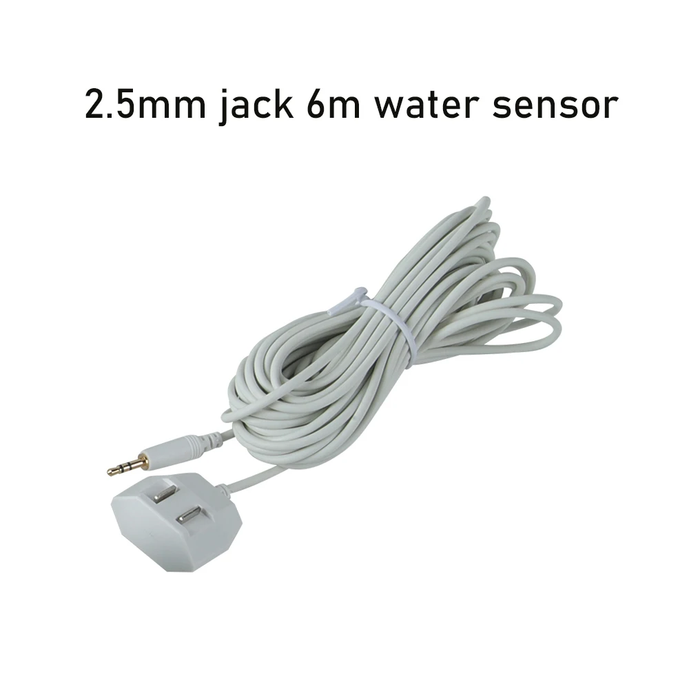 Fio sensor de detecção de vazamento de água, 6 metros sensor sensível cabo de detecção de inundação de água para sistema de alarme de água embutido