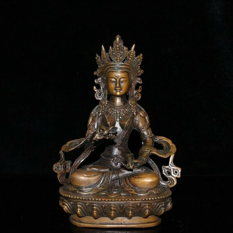 Old Chinese Tibetan Buddhism bronze copper handmade King Kong Buddha statue